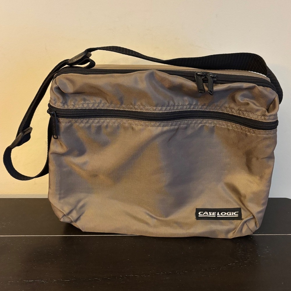 Vintage Case Logic | 30 CD Storage Bag | Tan Nylon Case | Adj. Shoulder Strap